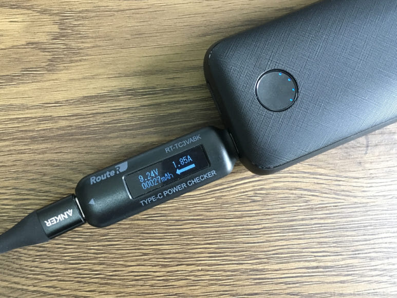 Anker PowerCore 10000 PD Reduxレビュー｜「PowerCore 10000 PD Redux」の充電時の電流・電圧を実測してみました。
