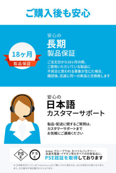 Anker Soundcore Liberty Airレビュー｜Anker製品は18か月のメーカー正規保証付き。日本語サポートも嬉しいですね。
