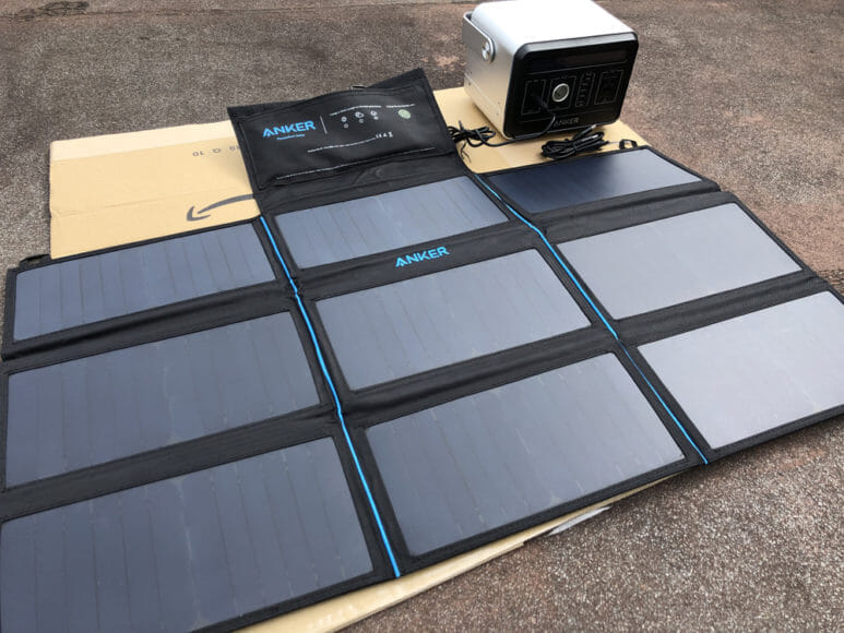 ソーラー充電器suaoki・Anker 60W比較レビュー｜Anker「PowerPort Solar 60」を30分間DCケーブル接続でAnker「PowerHouse」を充電してみました。