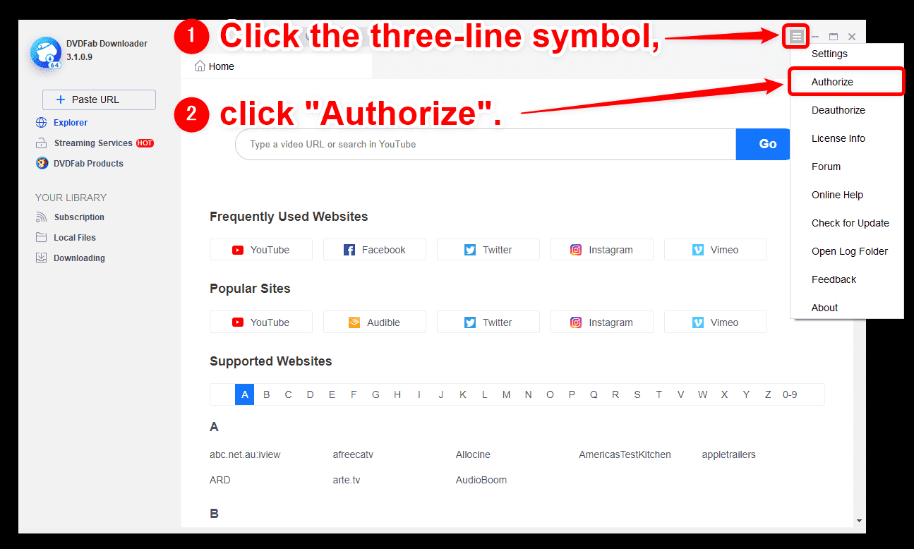 【Saving NETFLIX Contents】How to Save Netflix Video to Computer Forever｜Saving Procedure：Click the three-line symbol in the upper right corner of the operation screen to open the menu, and then click "Authorize".