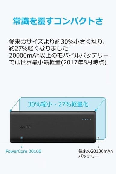 Anker「PowerCore 20100」公式の製品画像5