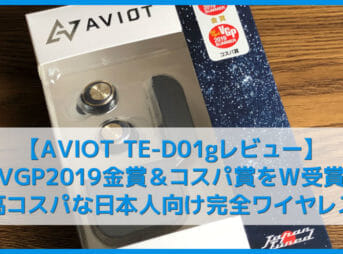【AVIOT TE-D01gレビュー】最大50時間再生・完全防水・iPhone&android高音質対応！VGP2019金賞で評判のおすすめ完全ワイヤレスイヤホン｜ペアリングも超簡単！