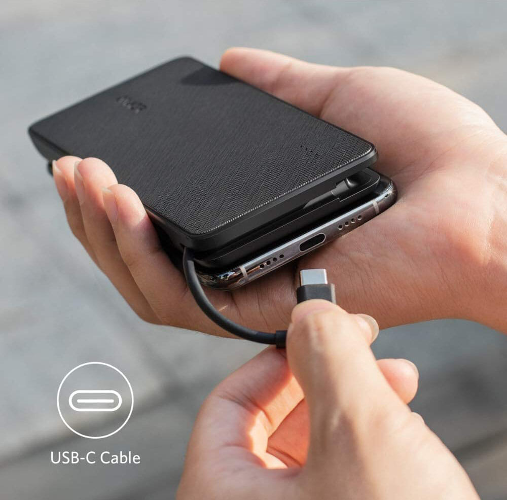 【Anker PowerCore+ 10000 with built-in USB-C Cableレビュー】USB-Cケーブル内蔵＆PD急速充電対応！充電ケーブル要らずのモバイルバッテリー｜優れているポイント：充電ケーブルがバッテリー本体に内蔵
