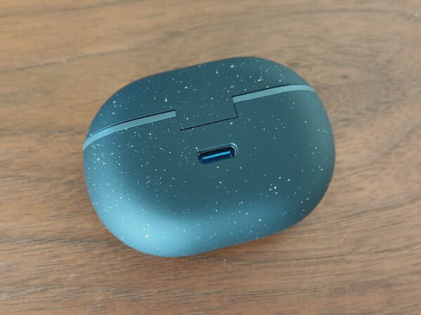 SOUNDPEATS Mini Pro HSレビュー｜ハイレゾ・LDAC対応・アクティブノイキャンとサウンドにこだわりぬいた完全ワイヤレスイヤホン｜外観・付属品：ケース背面にはUSB-Cポートがあります。